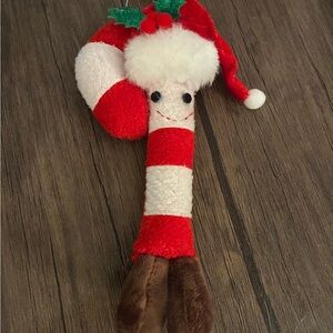 Plush Striped Candy Cane Ornament